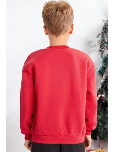 Bluza de Craciun Copii Rosu cu Maneca Lunga bumbac 4-5 Ani (99-104cm)