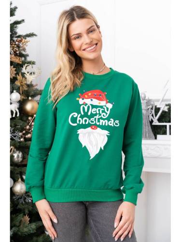 Bluza de Craciun Dama Verde cu Maneca Lunga bumbac model Merry Christmas S (36)